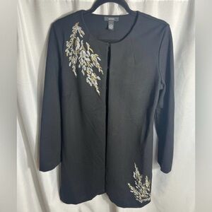 Alfani Black Embroidered Jacket